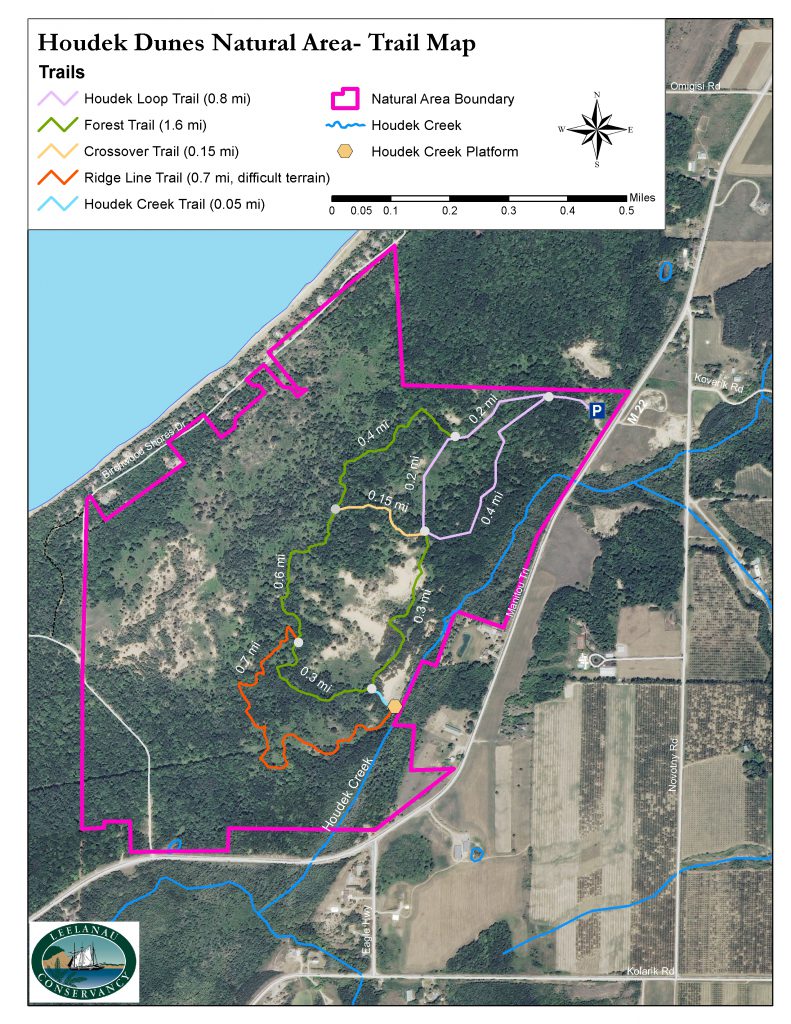 Houdek Dunes Natural Area Trail Map - The Leelanau Conservancy