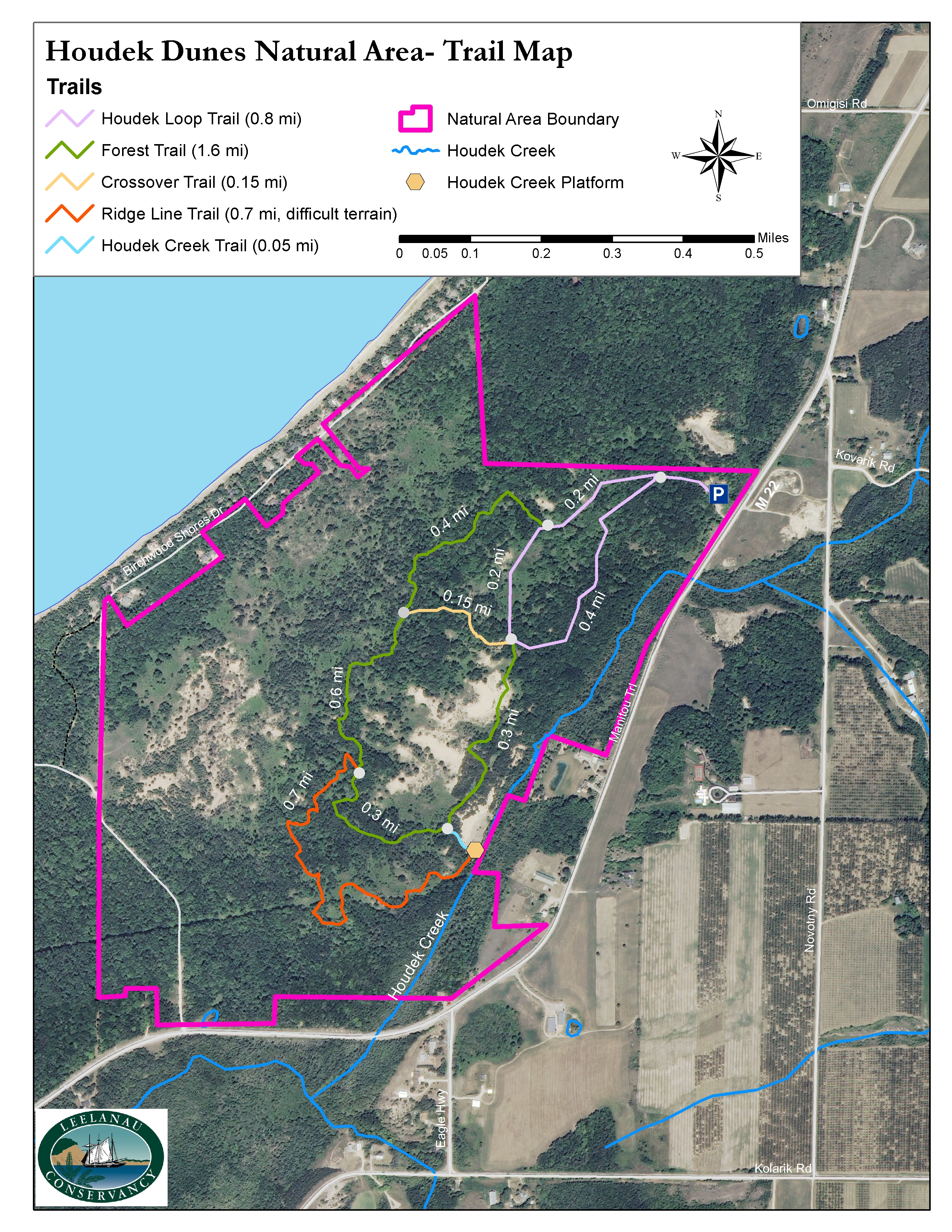 Houdek Dunes Natural Area Trail Map - The Leelanau ConservancyThe ...