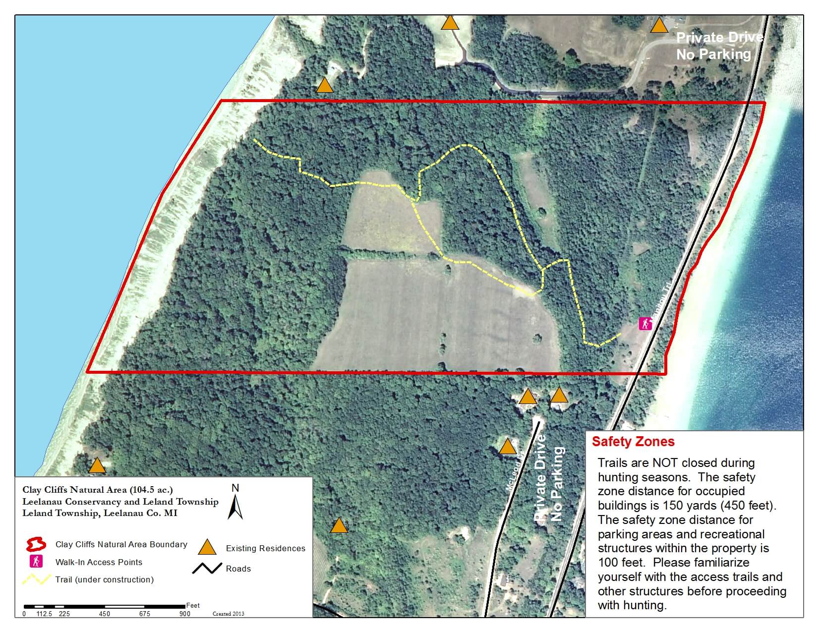 Clay Cliffs Natural Area_hunting map 2013 - The Leelanau Conservancy