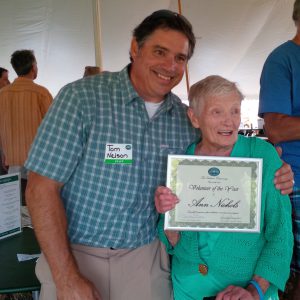 Conservancy Executive Director Tom Nelson thanks Ann Nichols for her years of dedication