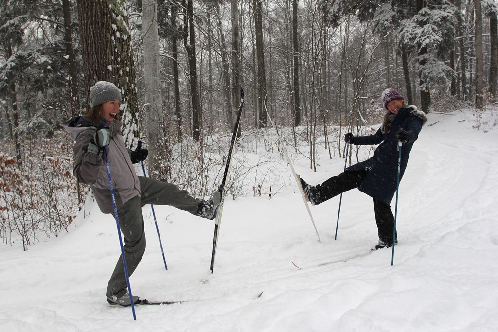 Staffers Becky Hill and Emily Douglas kick up their heels at Palmer Woods