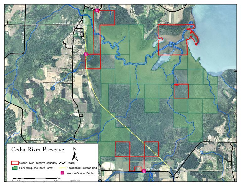 Cedar River Natural Area Map 2017 - The Leelanau Conservancy